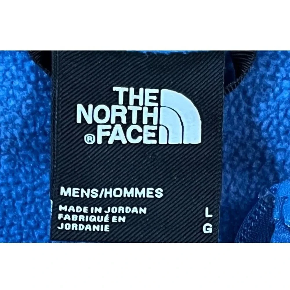 The North Face Mens Blue Heathered Quarter Zip Fleece Pullover Size Large